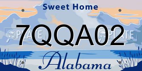 7QQA02 Alabama License Plate