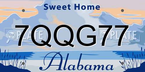 7QQG77 Alabama License Plate