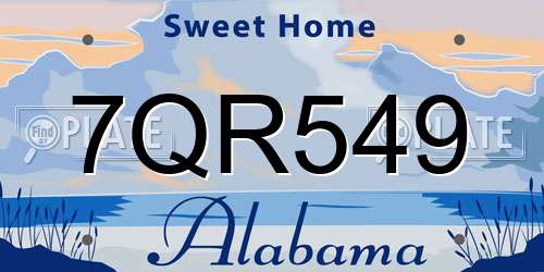 7QR549 Alabama License Plate