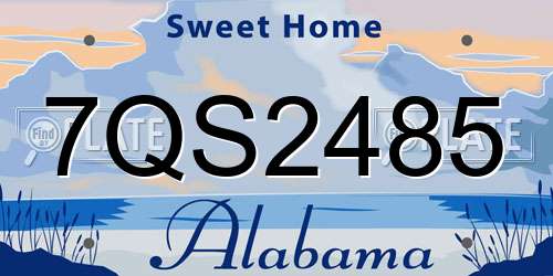 7QS2485 Alabama License Plate