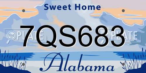 7QS683 Alabama License Plate
