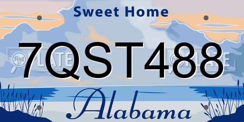 7QST488 Alabama License Plate