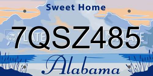 7QSZ485 Alabama License Plate