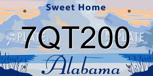 7QT200 Alabama License Plate
