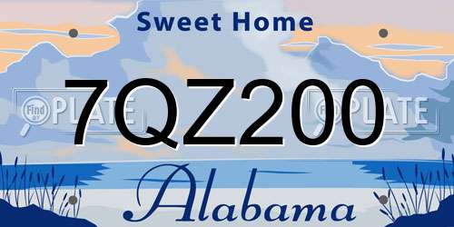 7QZ200 Alabama License Plate