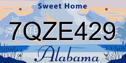 7QZE429 Alabama License Plate