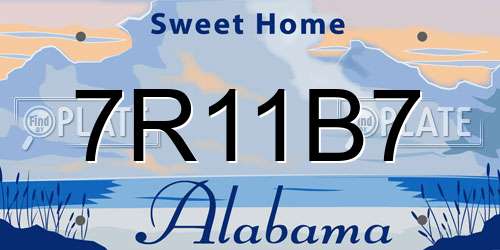 7R11B7 Alabama License Plate
