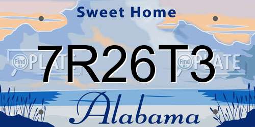 7R26T3 Alabama License Plate