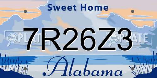 7R26Z3 Alabama License Plate