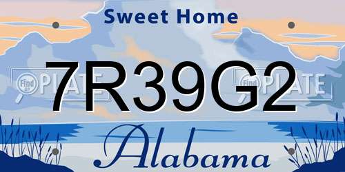 7R39G2 Alabama License Plate