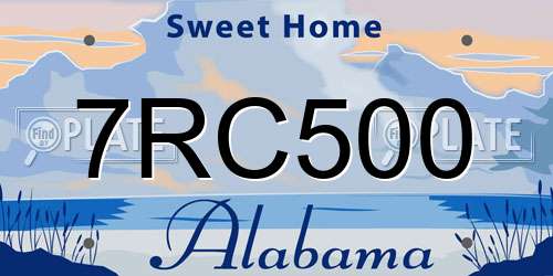 7RC500 Alabama License Plate