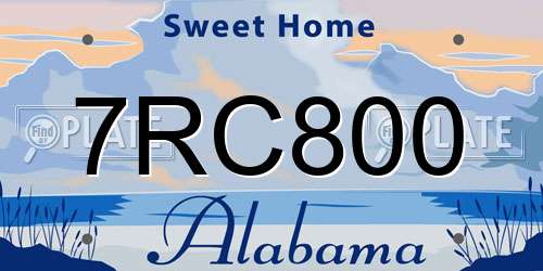 7RC800 Alabama License Plate