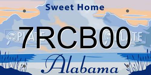 7RCB00 Alabama License Plate