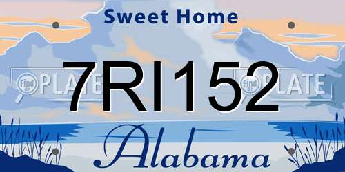 7RI152 Alabama License Plate