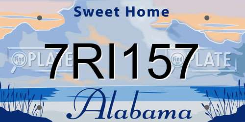 7RI157 Alabama License Plate
