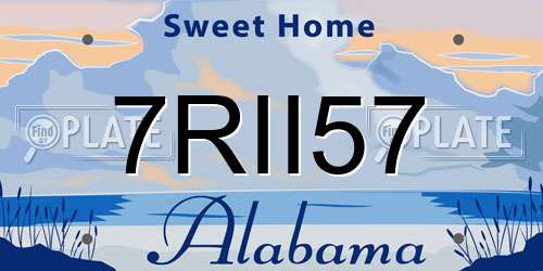7RII57 Alabama License Plate