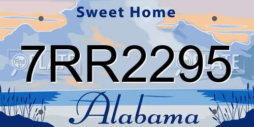 7RR2295 Alabama License Plate