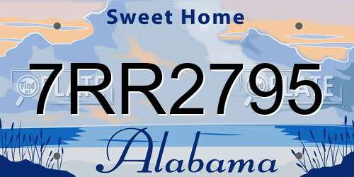 7RR2795 Alabama License Plate