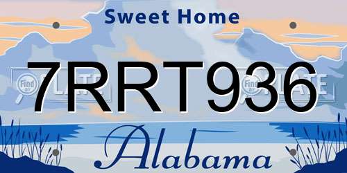 7RRT936 Alabama License Plate