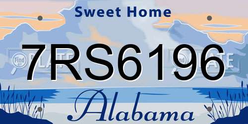7RS6196 Alabama License Plate