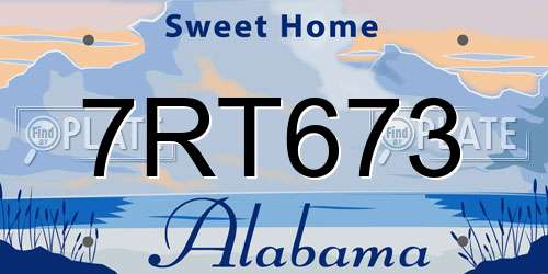 7RT673 Alabama License Plate