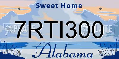 7RTI300 Alabama License Plate