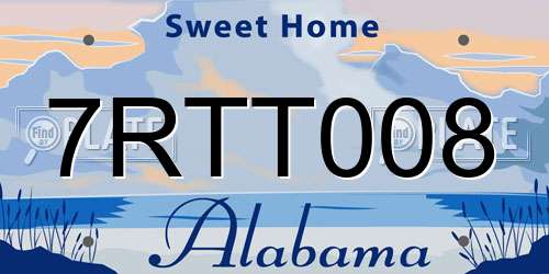 7RTT008 Alabama License Plate