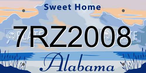 7RZ2008 Alabama License Plate