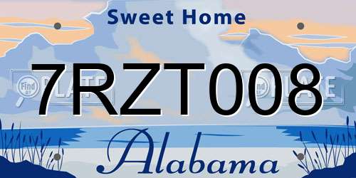 7RZT008 Alabama License Plate