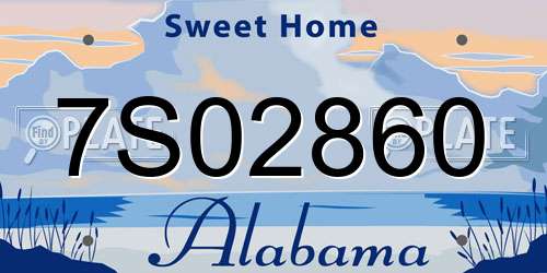 7S02860 Alabama License Plate
