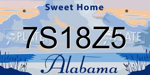 7S18Z5 Alabama License Plate