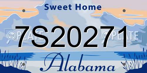 7S20271 Alabama License Plate