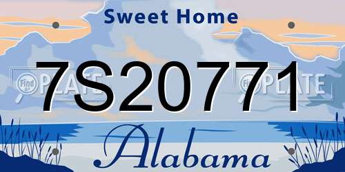 7S20771 Alabama License Plate