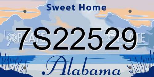 7S22529 Alabama License Plate
