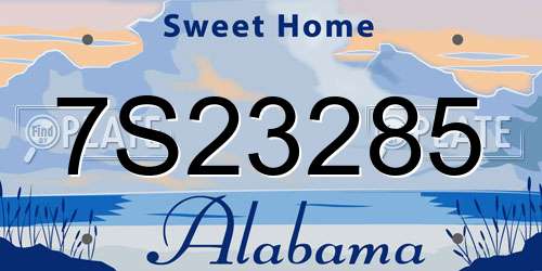 7S23285 Alabama License Plate