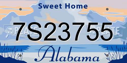 7S23755 Alabama License Plate