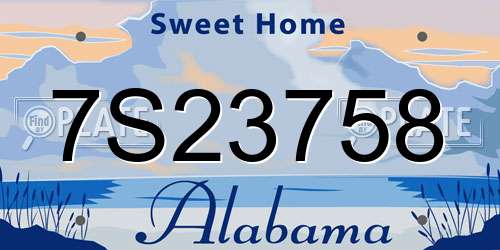 7S23758 Alabama License Plate