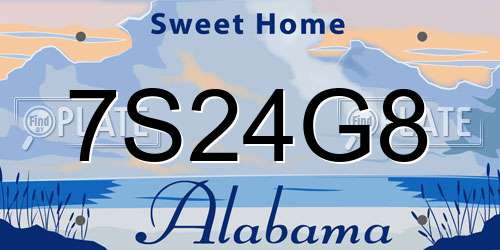 7S24G8 Alabama License Plate