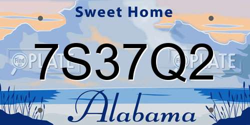 7S37Q2 Alabama License Plate