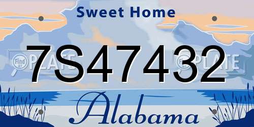 7S47432 Alabama License Plate