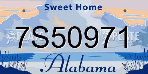 7S50971 Alabama License Plate
