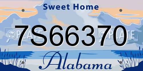 7S66370 Alabama License Plate