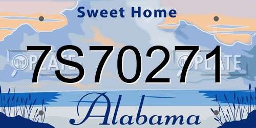 7S70271 Alabama License Plate
