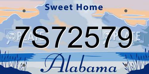 7S72579 Alabama License Plate