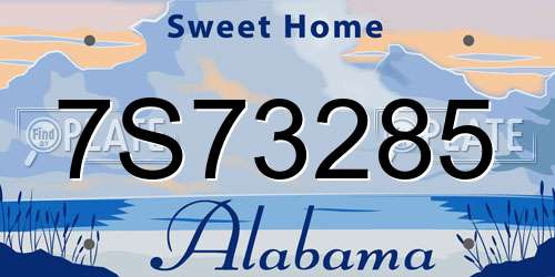 7S73285 Alabama License Plate