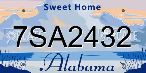 7SA2432 Alabama License Plate