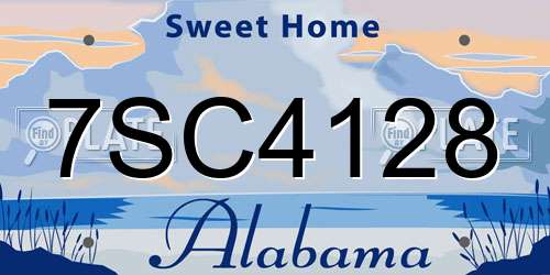 7SC4128 Alabama License Plate