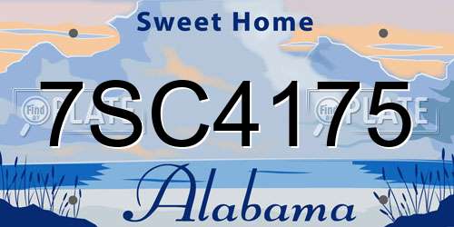 7SC4175 Alabama License Plate
