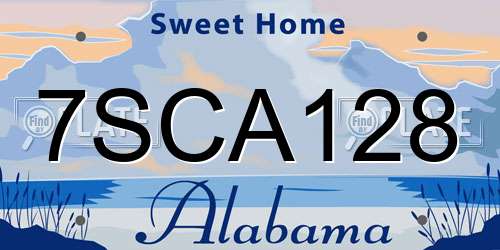 7SCA128 Alabama License Plate