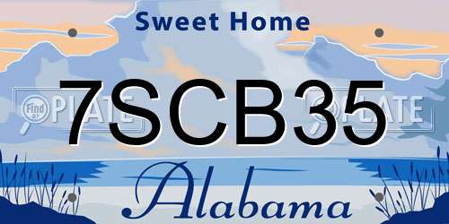 7SCB35 Alabama License Plate